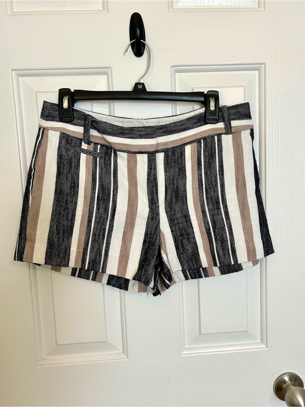 Loft Striped Neutral Cotton Blend Women's Shorts